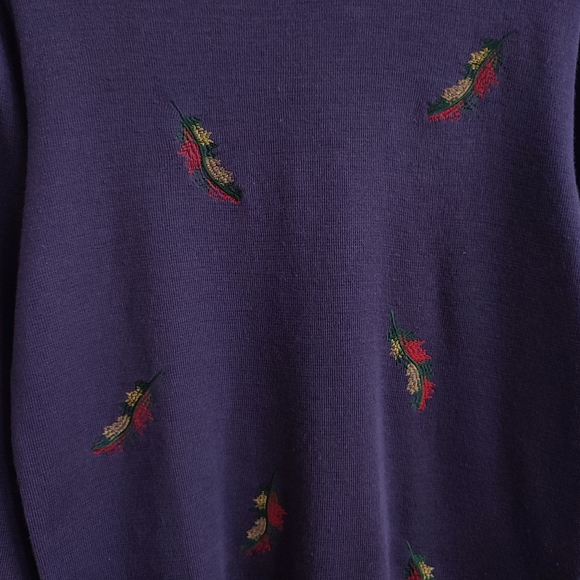 Women's sweater top mock neck wool sweater 80s 90s vintage sweater - Picture 4 of 4